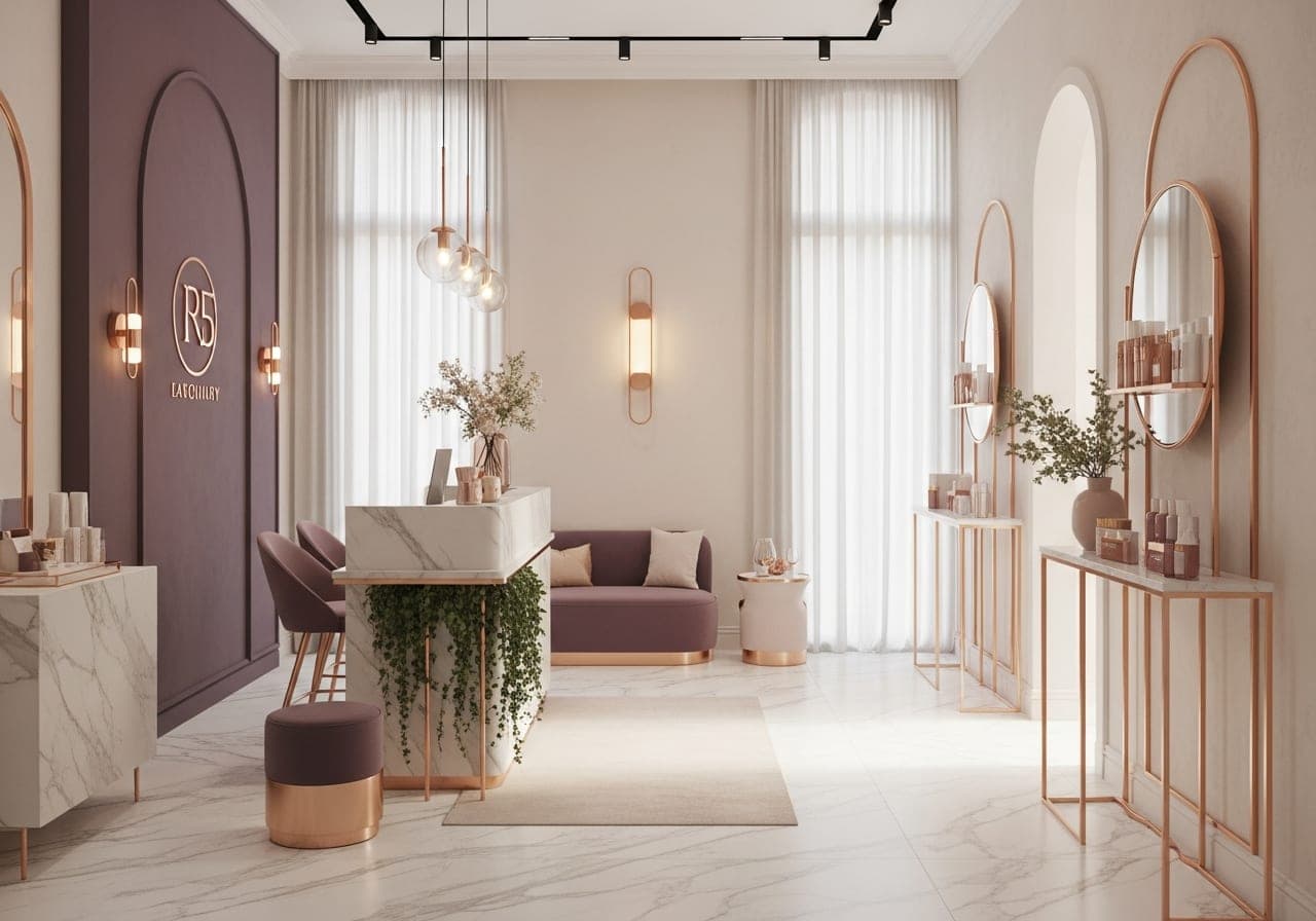 Praticienne accueillant une cliente dans un salon de beauté